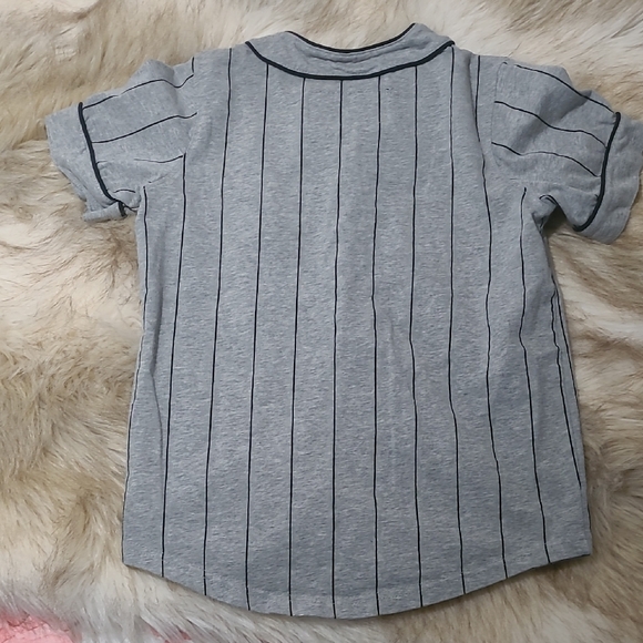 Gray Striped Kids Baseball Shirt - Picture 5 of 6